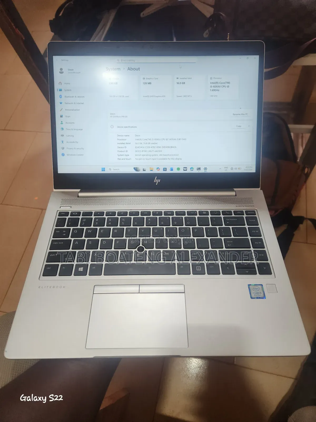 Laptop HP EliteBook 840 G6 16GB Intel Core i5 SSD 256GB