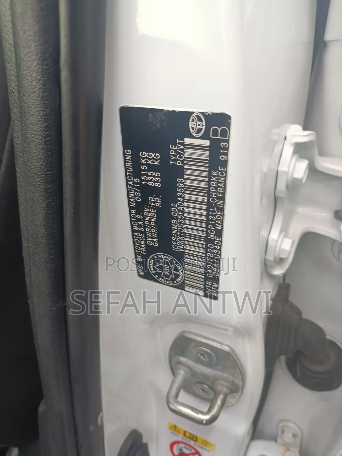 Toyota Yaris 2015 White
