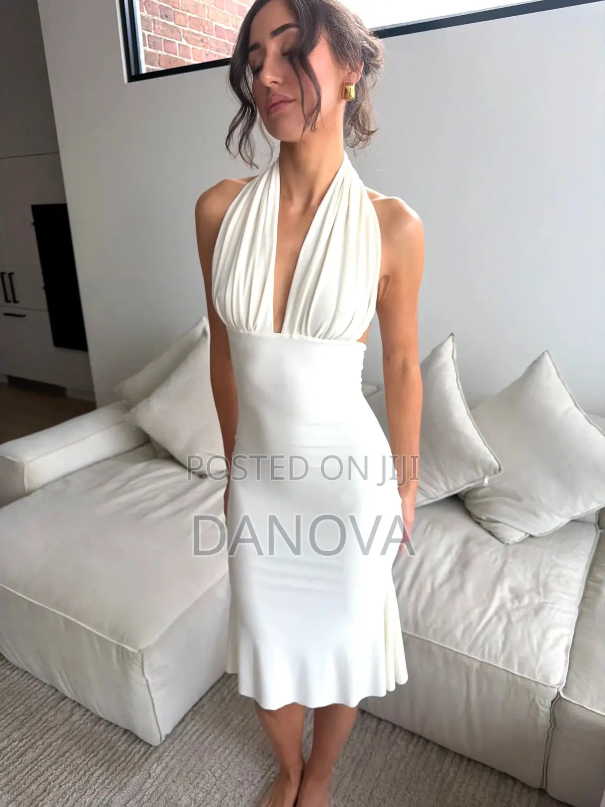 Halter Neck Midi Dress