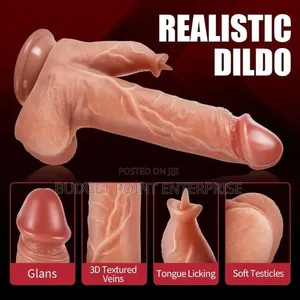Rechargeable Realistic 8 Inches Dildo Vibrator and Licker
