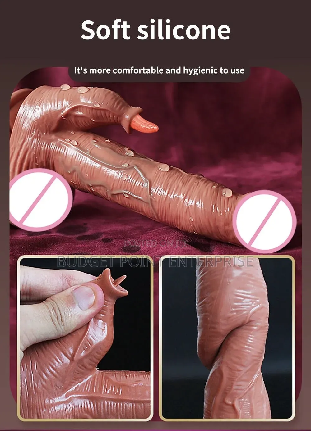 Rechargeable Realistic 8 Inches Dildo Vibrator and Licker