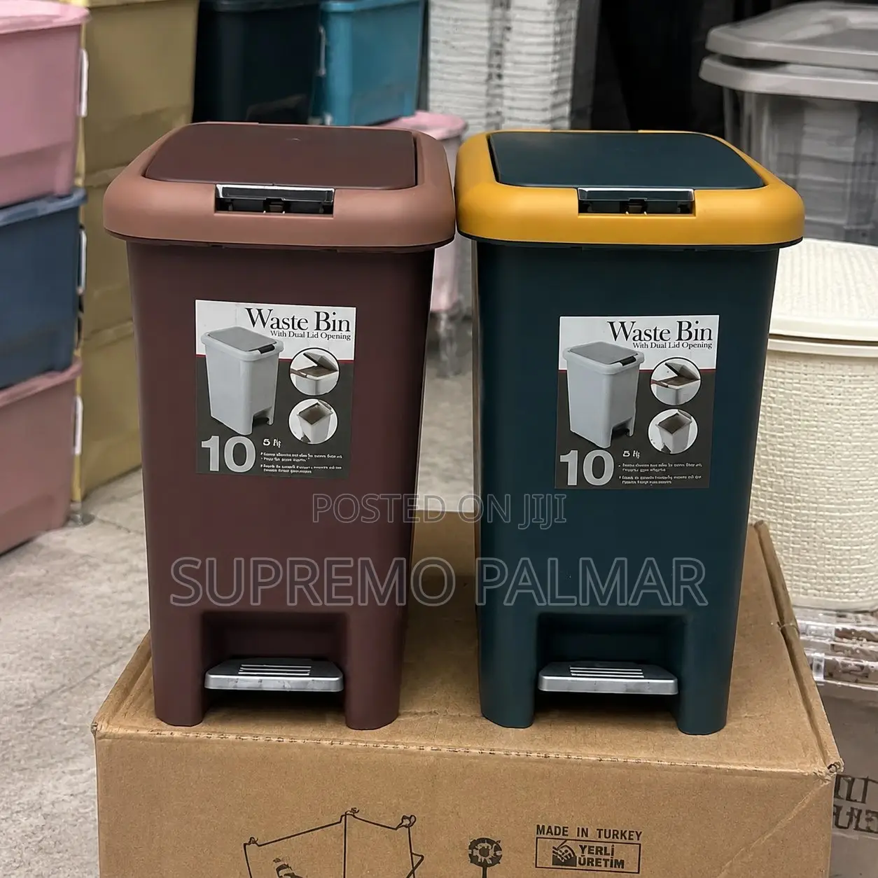 10 Liter Plastic Step-on Dustbin With Double Cover