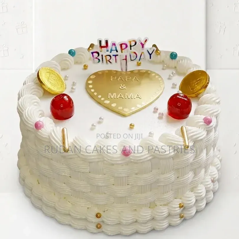 Elegant Customized Cake for Dad and Mum