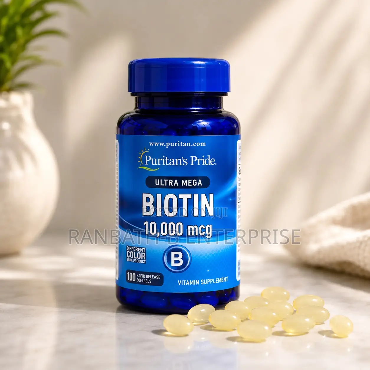 Original Puritan’s Pride Biotin 10,000 MCG – 50 Capsules