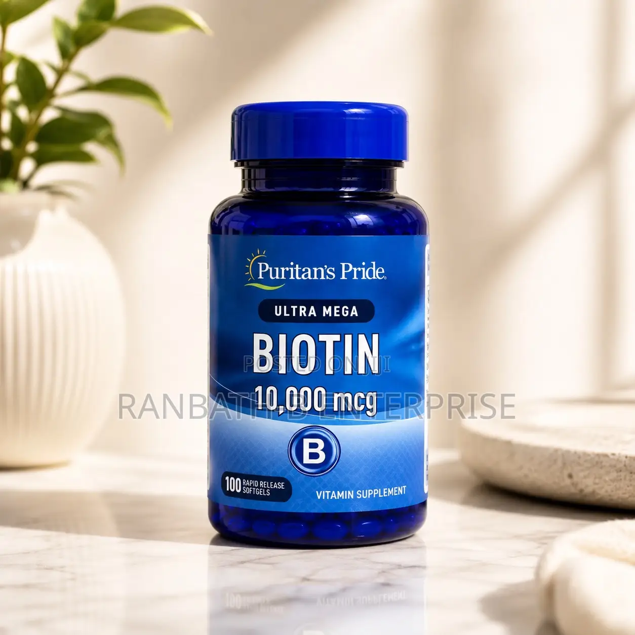 Original Puritan’s Pride Biotin 10,000 MCG – 50 Capsules