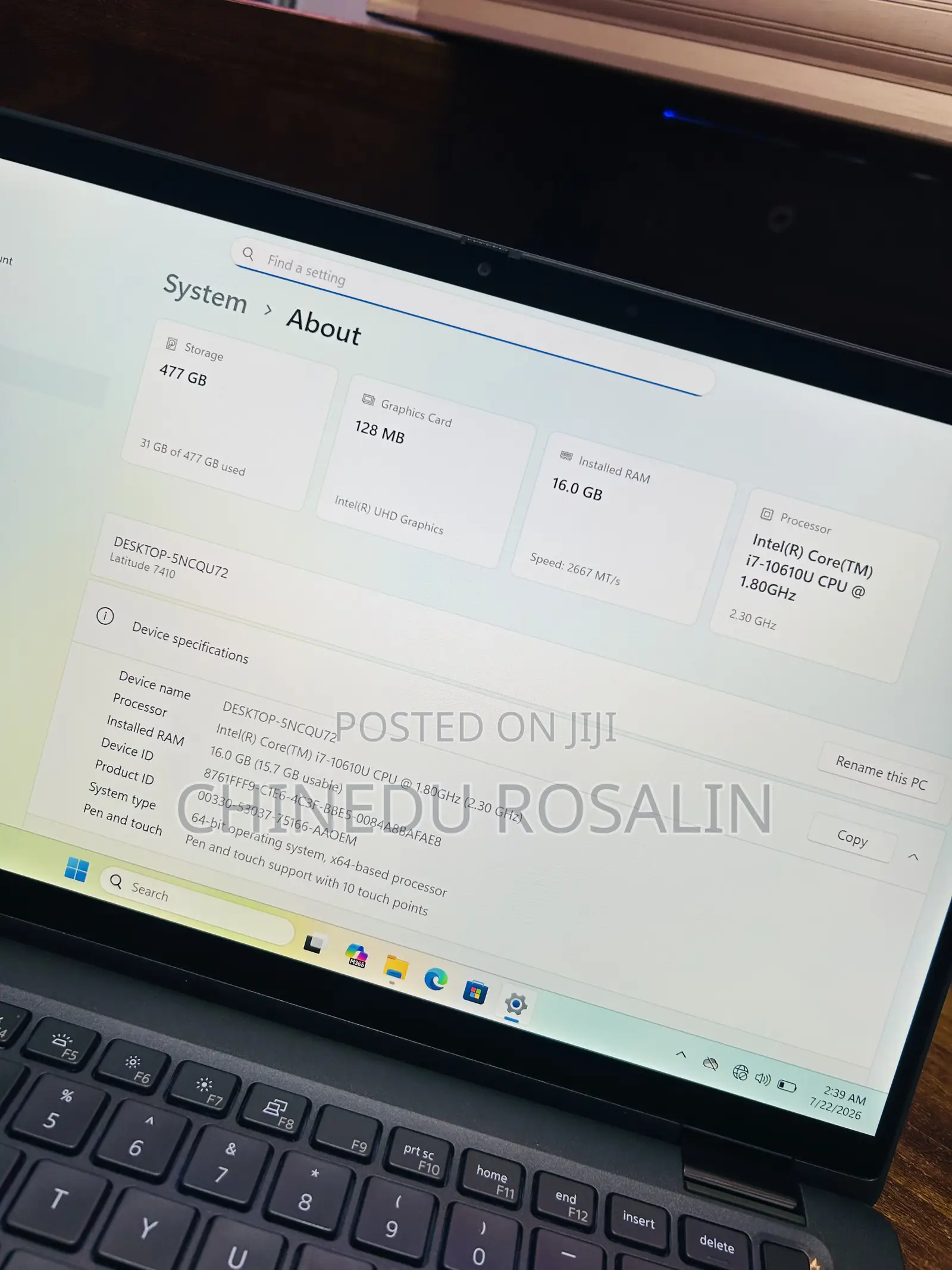 Laptop Dell Latitude 7410 16GB Intel Core i7 SSD 512GB