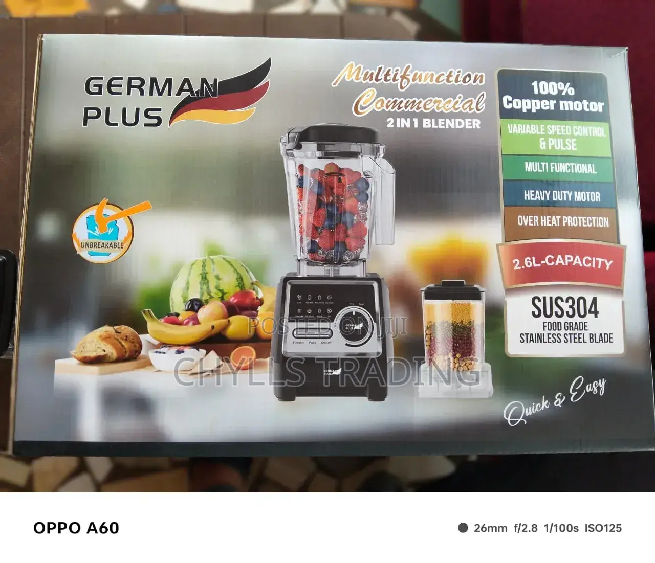 German Plus 2-in-1 Commercial Blender – 3L | Heavy-Duty | Brand New