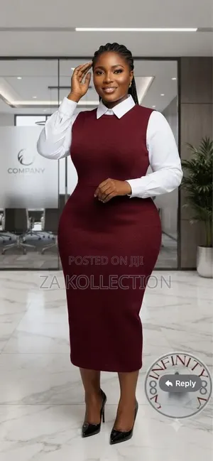 Women's Office Pencil Dress With Shirt