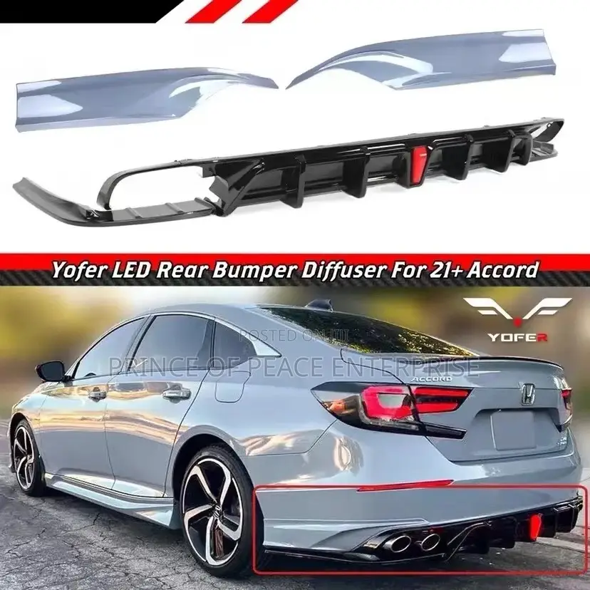 Honda Accord 2018 2019 Back Bumper Diffuser With Led Light