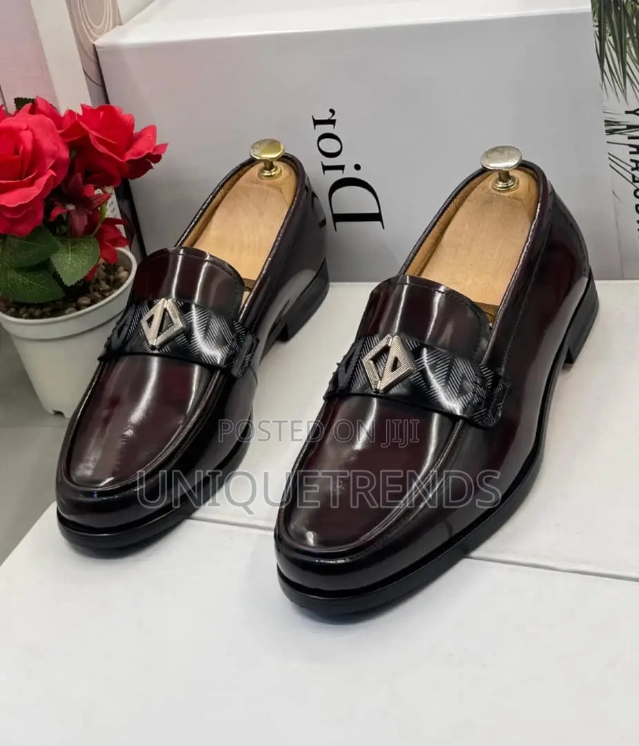Dior Men’s Executive Leather Loafers (Burgundy)