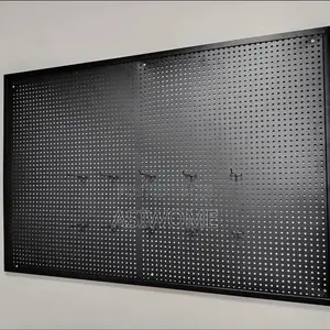 Aesthetic Black Metallic Pegboard With Hooks (Variant 2)