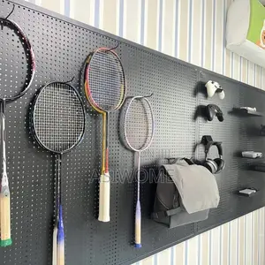 Aesthetic Black Metallic Pegboard With Hooks (Variant 2)