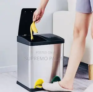 16 Liters Stainless Steel Double Pedal Bin