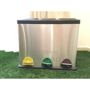 Stainless Steel TRIPLE Pedal Bin 3 in 1, 24 Liters, 8 Liters