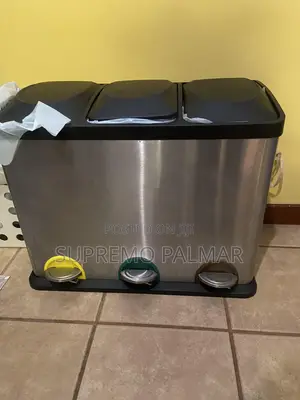 Stainless Steel TRIPLE Pedal Bin 3 in 1, 24 Liters, 8 Liters