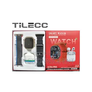 TiLECC 2 in 1 Touch Screen Sport Smart Watches With Headphones - Black