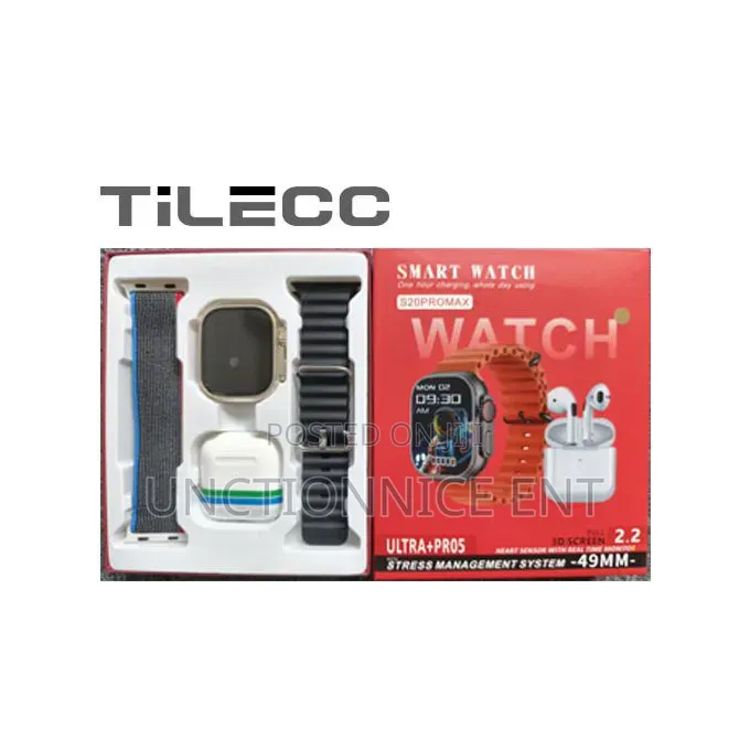 TiLECC 2 in 1 Touch Screen Sport Smart Watches With Headphones - Black