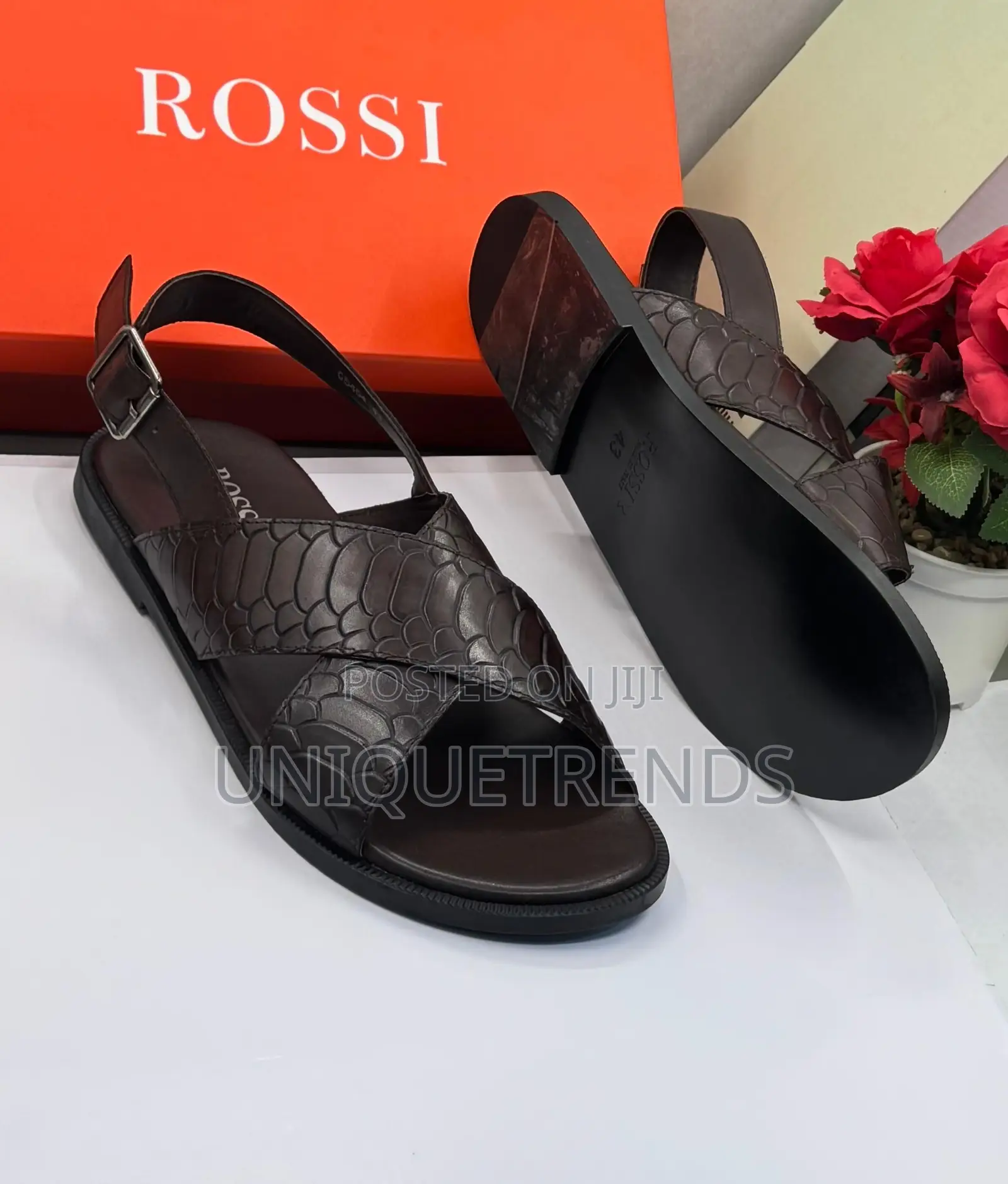 Executive Rossi Men’s Leather Sandals (Browns)
