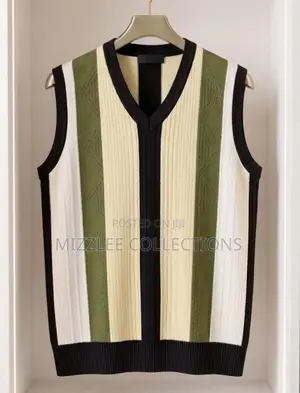 Men Stripe Vest in M-2xl