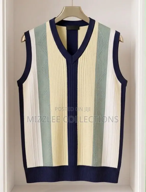 Men Stripe Vest in M-2xl