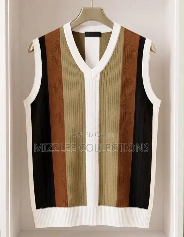Men Stripe Vest in M-2xl