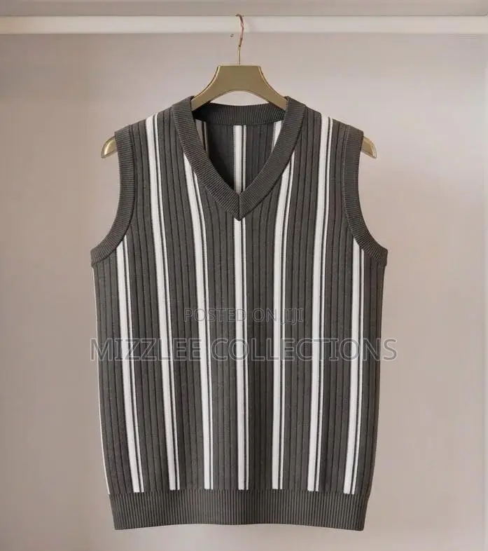 Men Stripe Vest in M-2xl