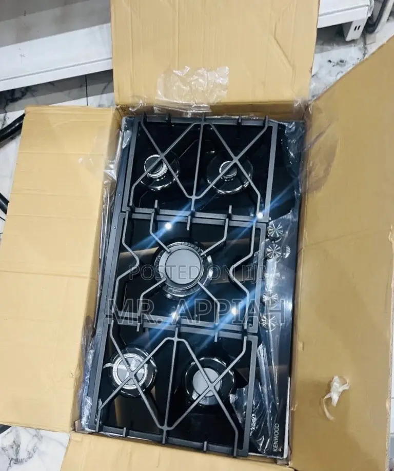 Classic Sleek Kenwood 90cm Tempered Glass 5 Gas Hob 