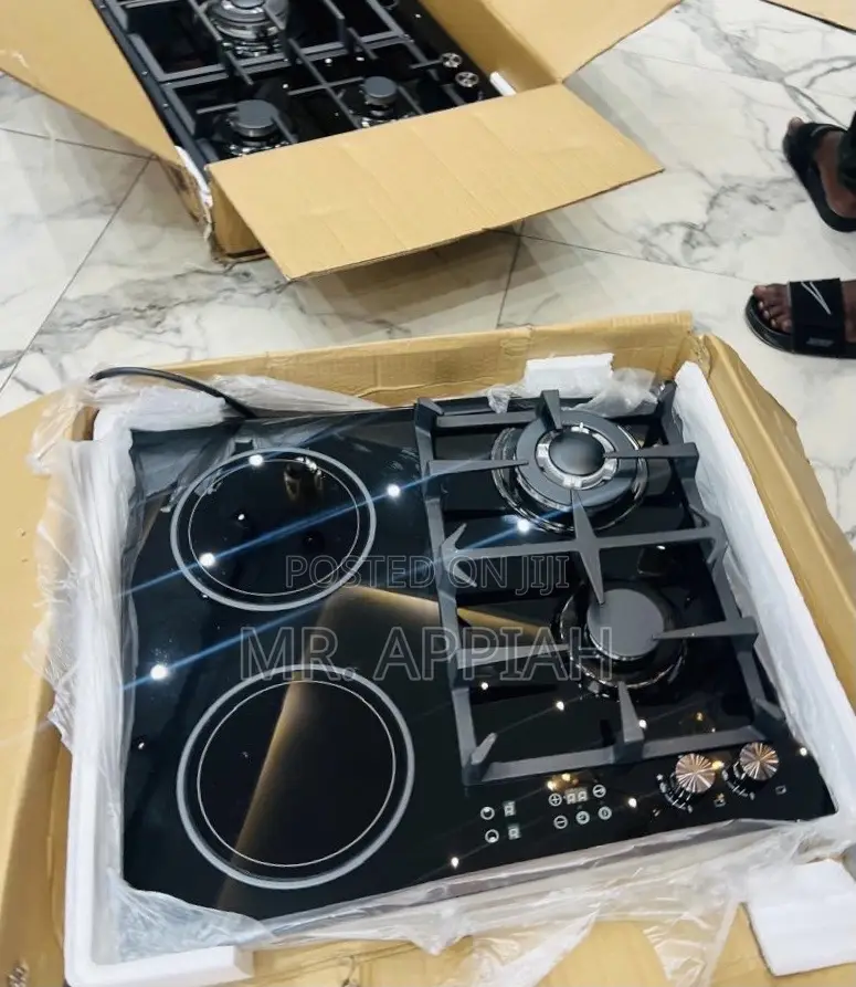 Get Sleek Kenwood 60cm Glass 2 Gas + 2 Electric Hob 