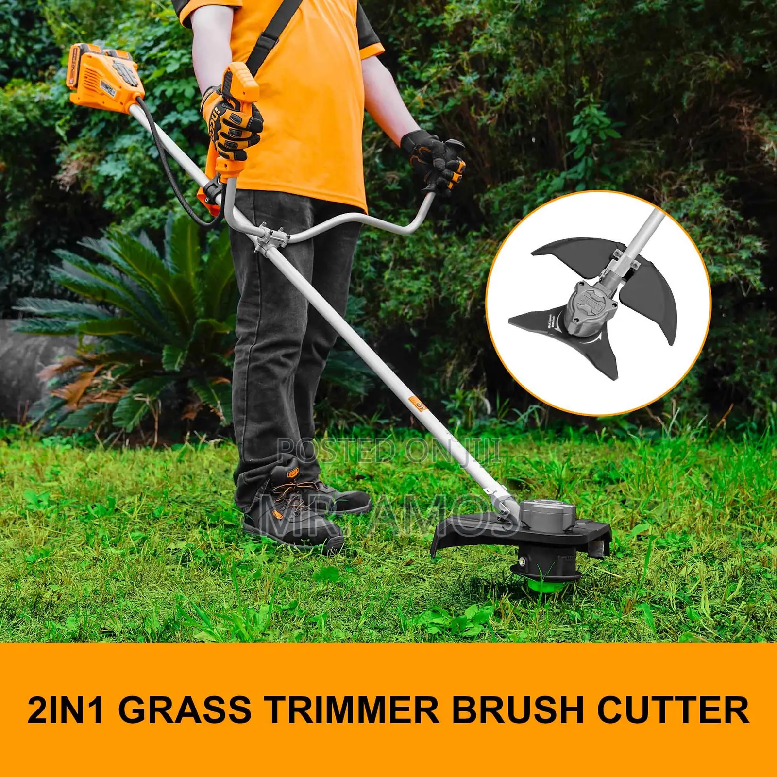 40V Cordless Brushless Grass Trimmer and Brush Cutter