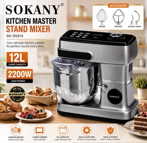 Sokany 12l Electric Stand Mixer – 2200w Powerful Kitchen Appliance