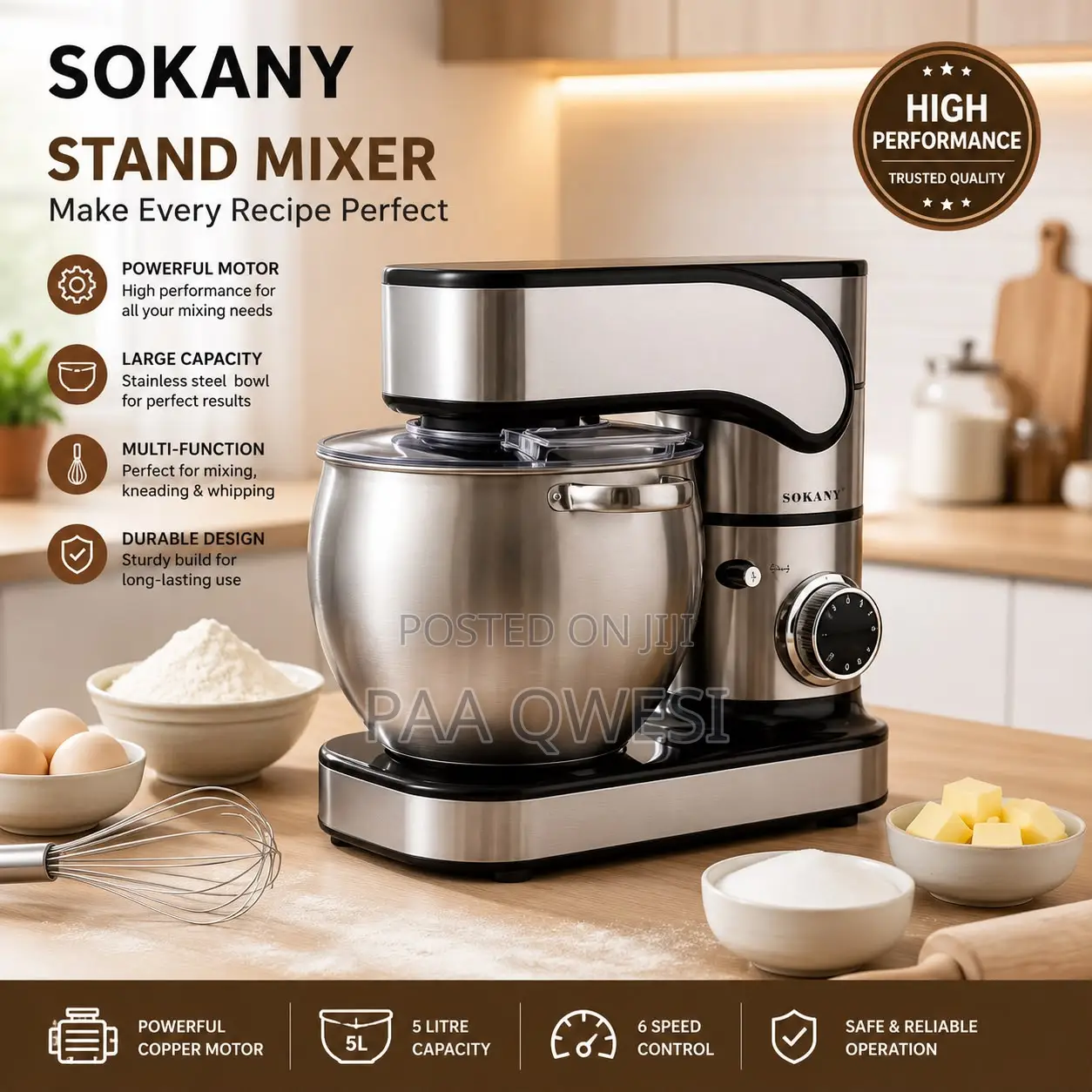 Sokany 12l Stand Mixer – 2200w Heavy Duty Electric Kitchen Mixer