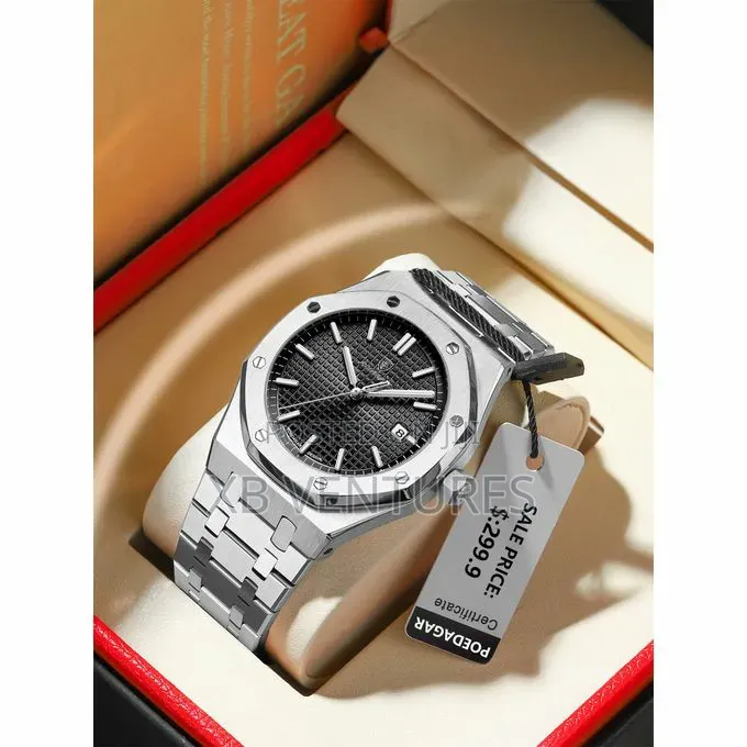 Poedagar Men's Watch Fashion Business Leisure Black