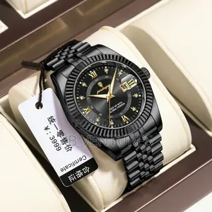 Poedagar Men's Watch Fashion Business Leisure Black