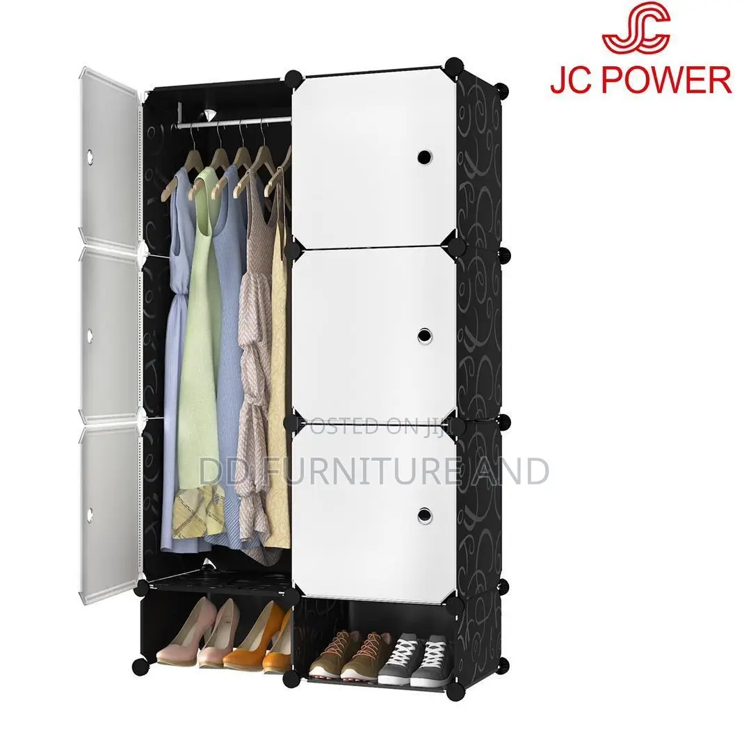 16 Cubes Plastic Wardrobe White