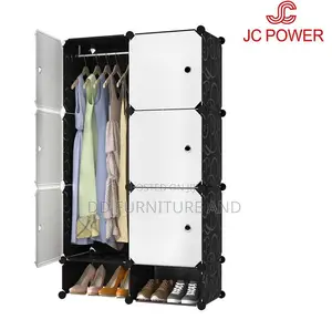 16 Cubes Plastic Wardrobe White