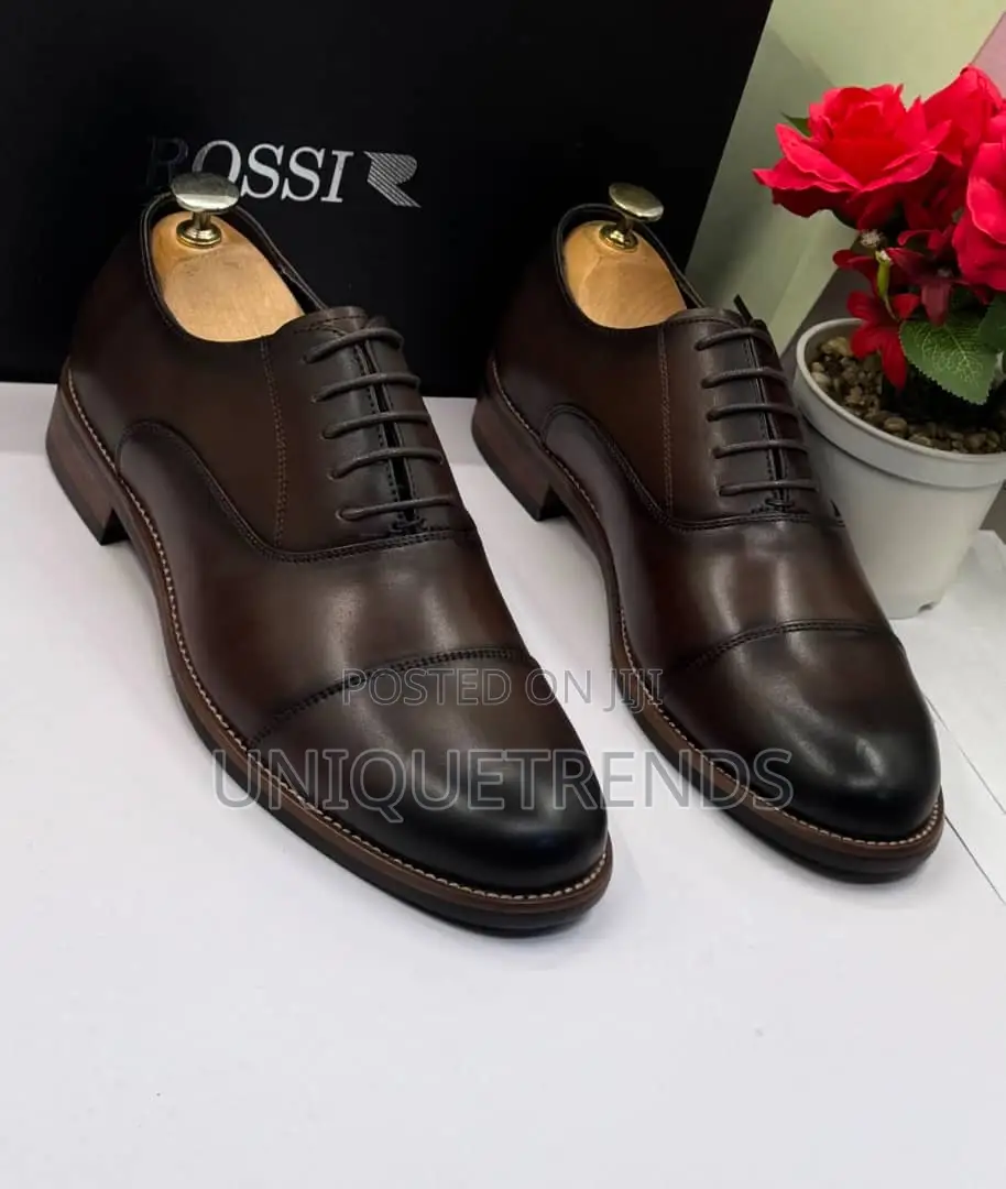 Executive ROSSI Leather Oxfords Shoe (Brown)