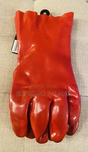 Red PVC Industrial Gloves – Heavy Duty With 100% Cotton Liner