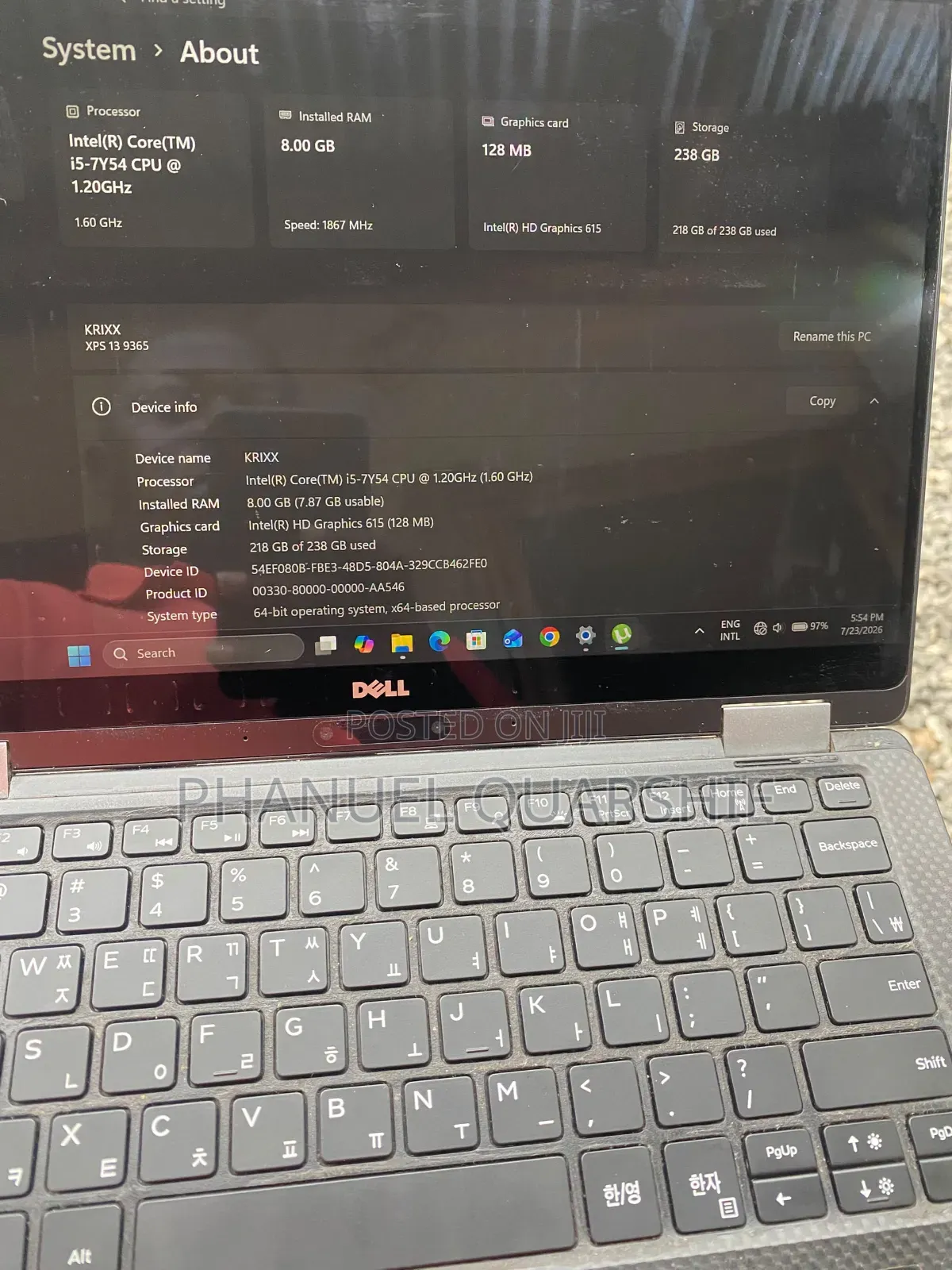Laptop Dell XPS 13 8GB Intel Core i5 SSD 250GB