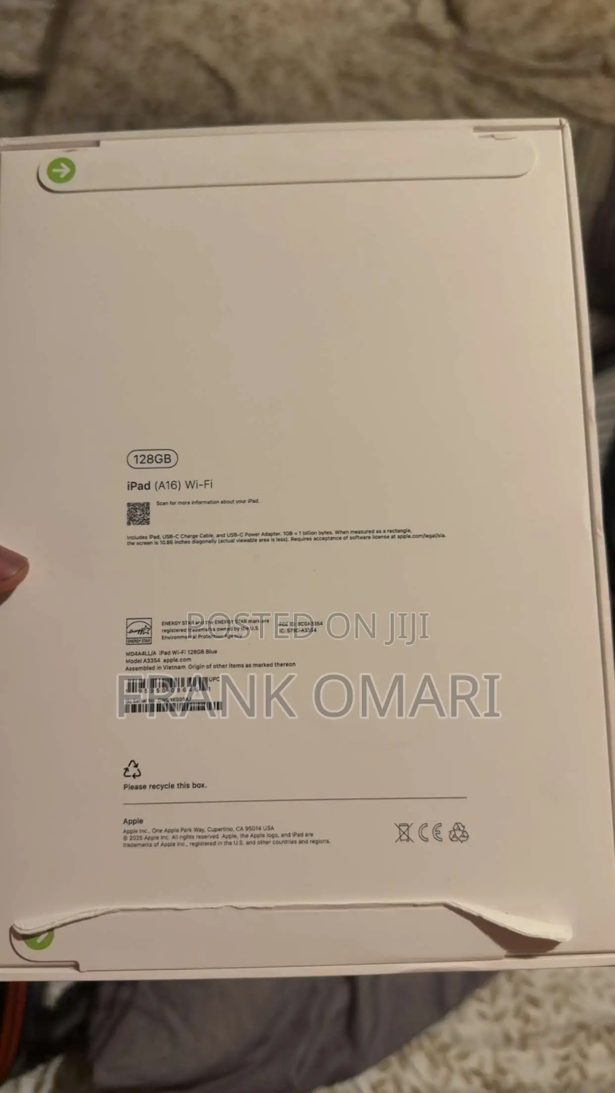 New Apple iPad (2025) 128 GB Blue
