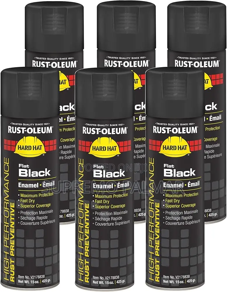 Enamel Flat Black Spray Paint, Rust Preventive