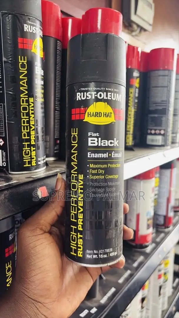 Enamel Flat Black Spray Paint, Rust Preventive