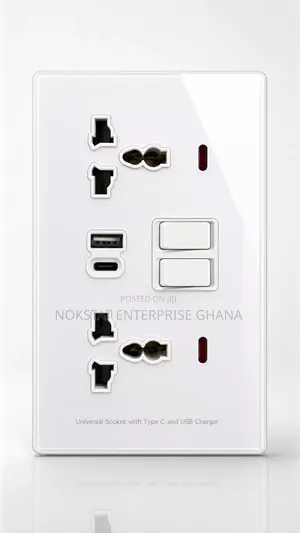 Tempered Glass Universal USB +Type C Socket