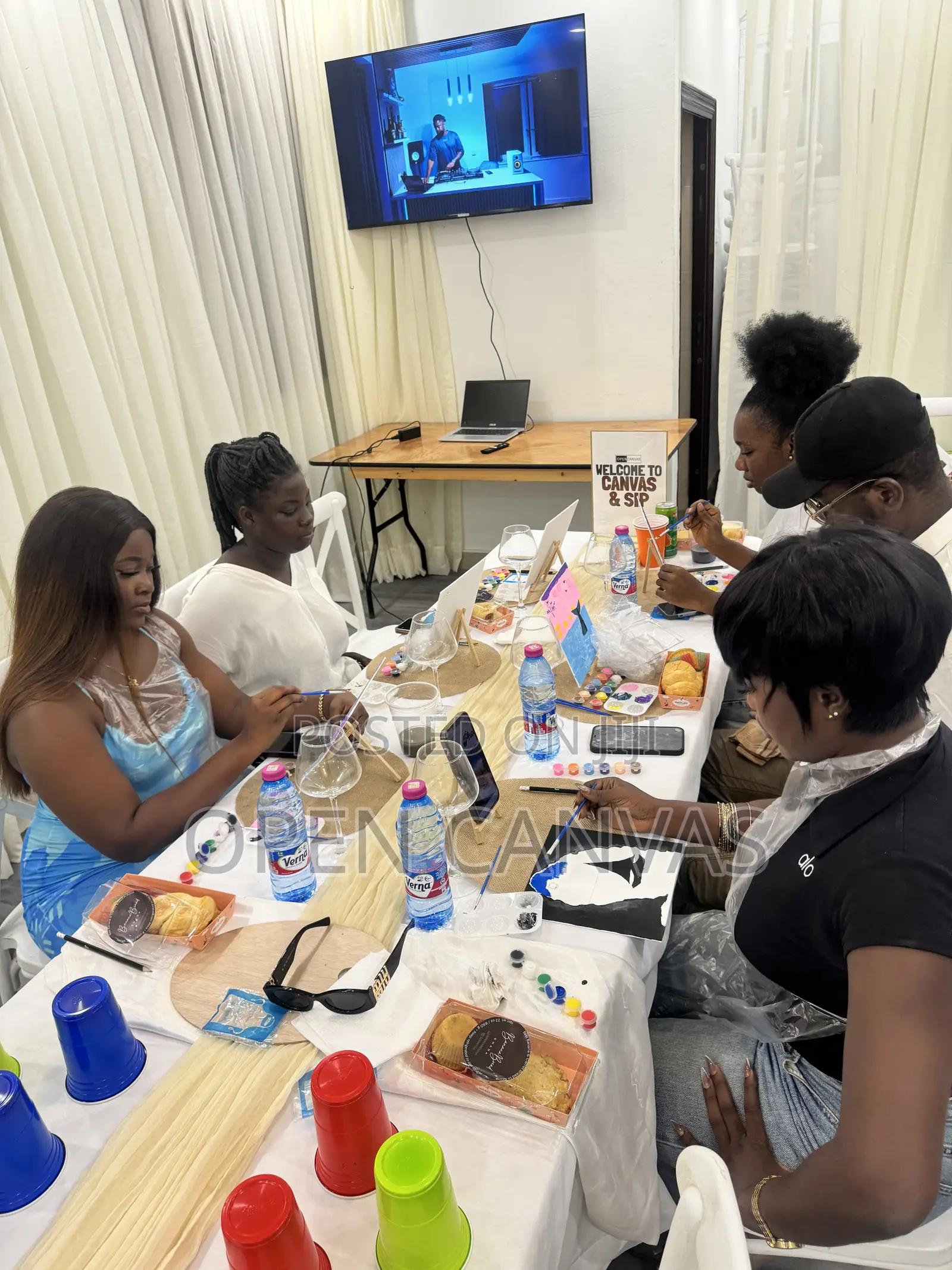 Open Canvas Ghana: Paint Set Up for 6 – Group Deal
