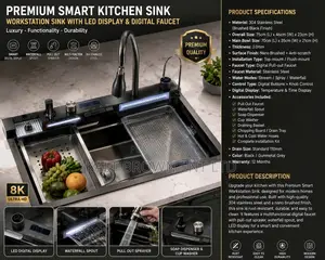 Premium Smart Multifunctional Stainless Steel Kitchen Sink