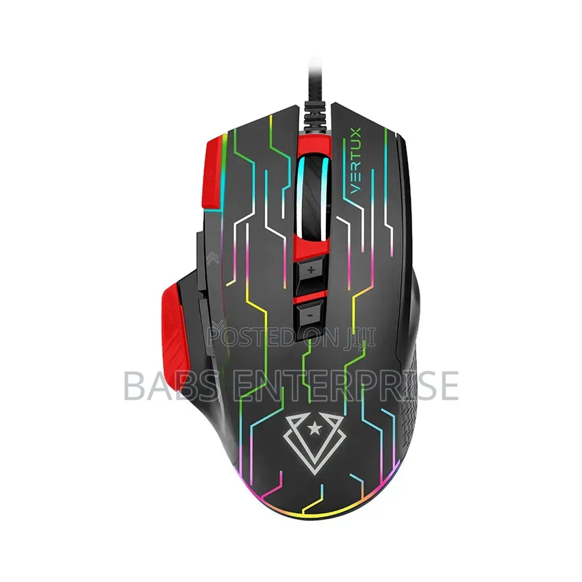 Vertux KRYPTONITE Wired Gaming Mouse Red