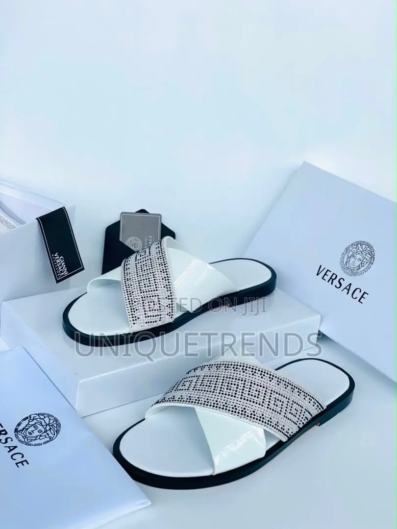 Original VERSACE Nantucket Cross-Strap Sandals (White)