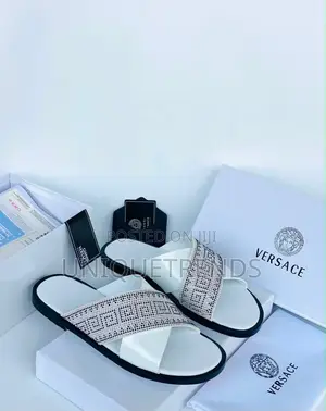 Original VERSACE Nantucket Cross-Strap Sandals (White)