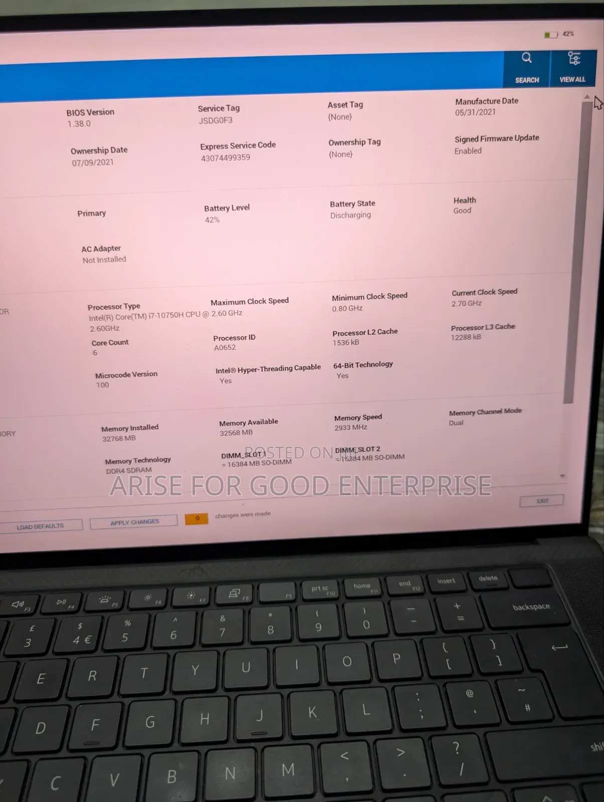 Laptop Dell XPS 15 9500 32GB Intel Core i7 SSD 1T