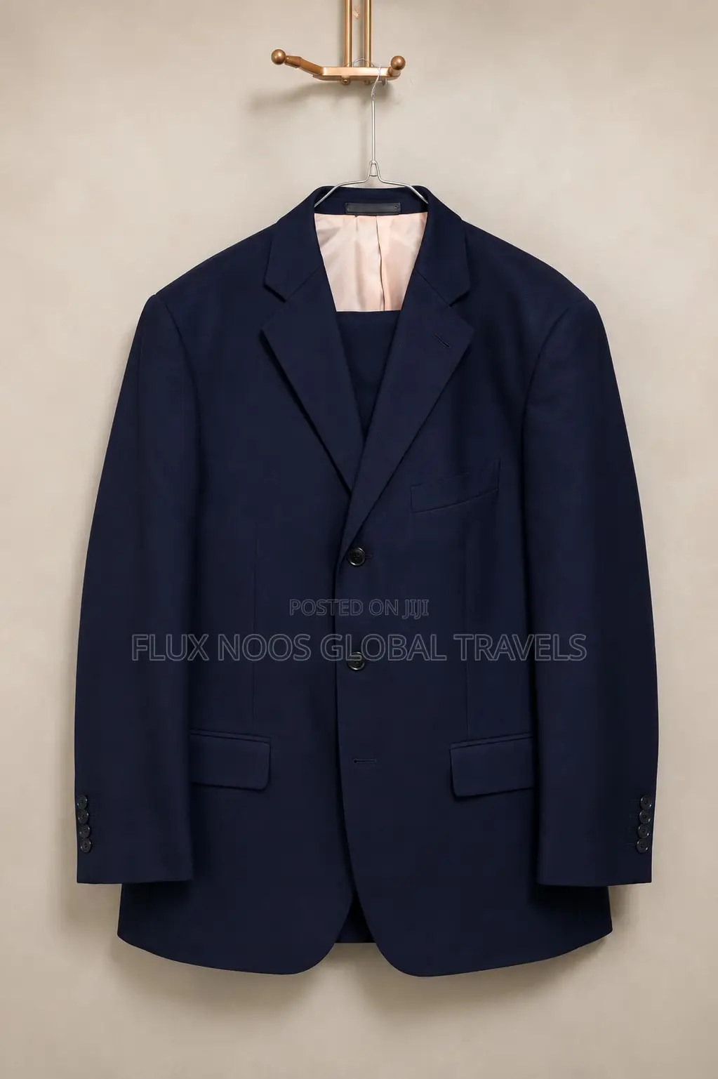 Men's Navy Blue Suit – Size 40 (M), Trouser Waist 42.5"
