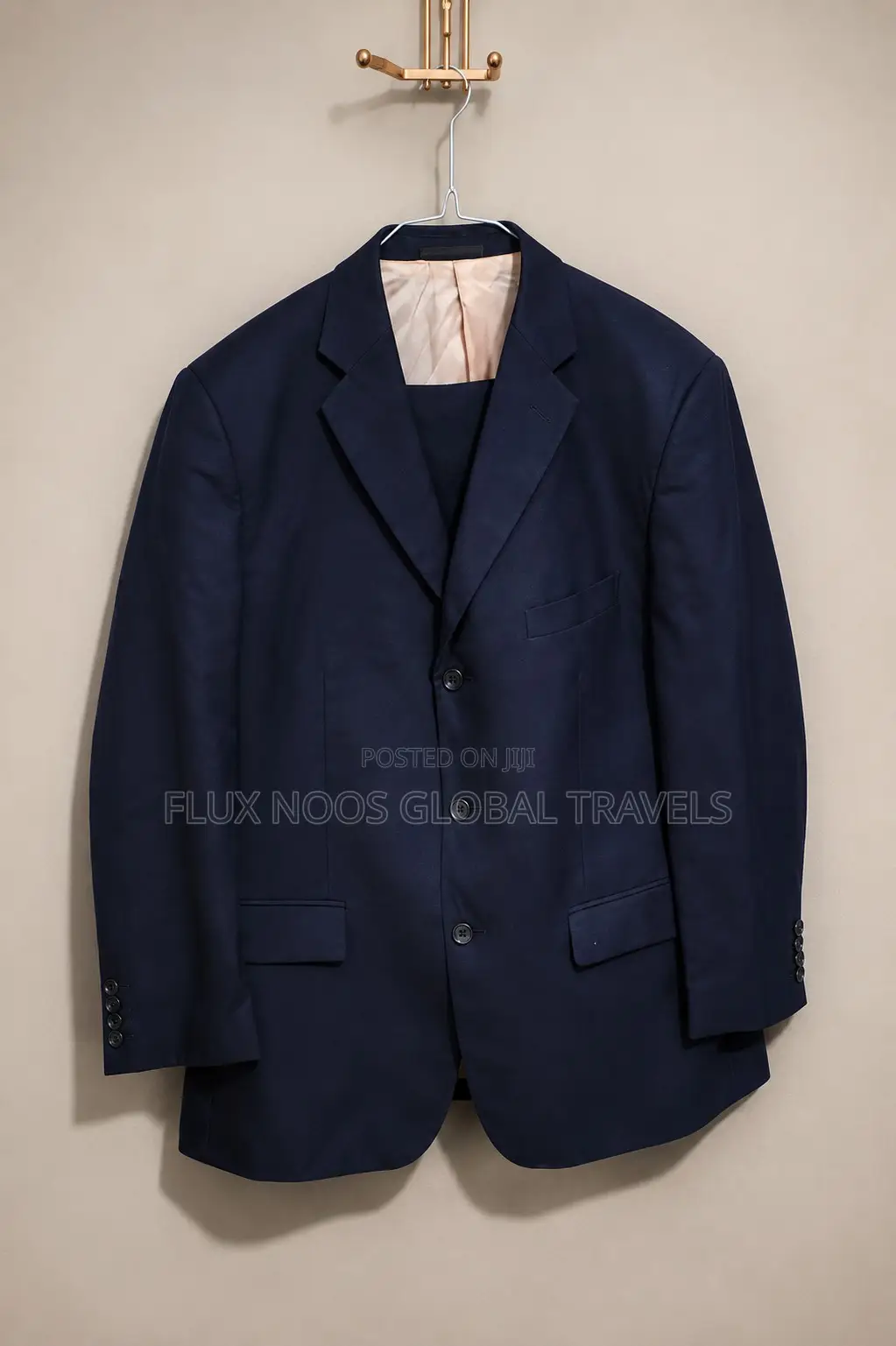 Men's Navy Blue Suit – Size 40 (M), Trouser Waist 42.5"